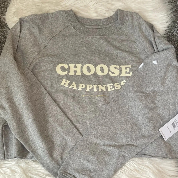 NWT! Spiritual Gangster Choose Happiness cropped sweatshirt, Size XS - Picture 2 of 4